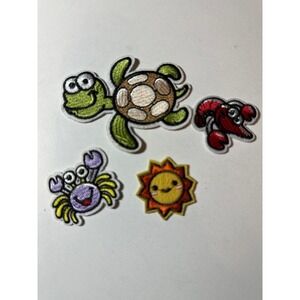 Ocean Themed Lot Of Four Patch Set Embroidered  NEW  Turtle